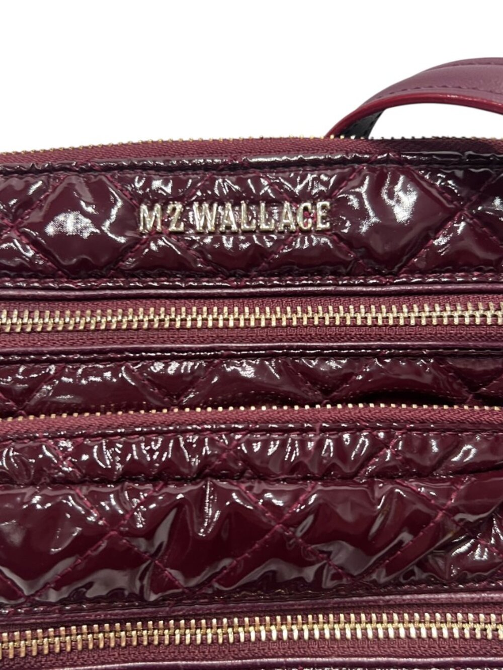 $335 MZ WALLACE Burgundy Red Downtown Crosby Patent Crossbody Shoulder Bag - Picture 2 of 10